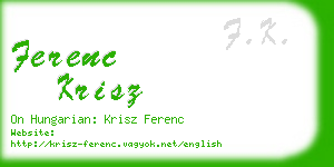 ferenc krisz business card